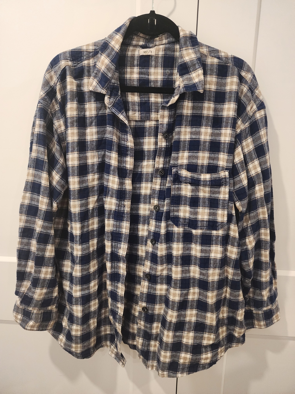 Garage Blue and Cream Plaid Button-Down Shirt